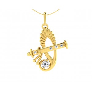 Sri Krishna Gold pendant with diamonds   