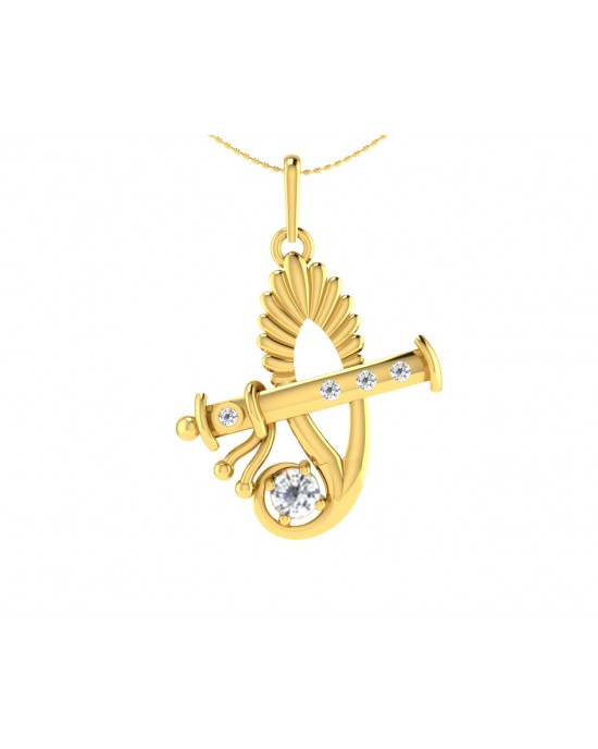 Sri Krishna Gold pendant with diamonds   
