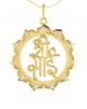 Auspicious Shri Sai Pendant in Gold studded with diamonds