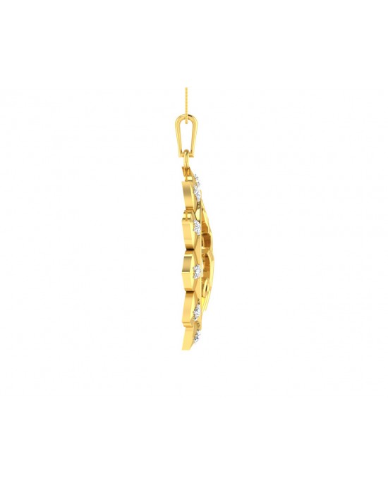 Auspicious Shri Sai Pendant in Gold studded with diamonds