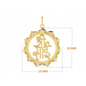Auspicious Shri Sai Pendant in Gold studded with diamonds