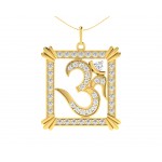 Auspicious Aum Pendant in Gold with diamonds