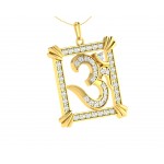 Auspicious Aum Pendant in Gold with diamonds