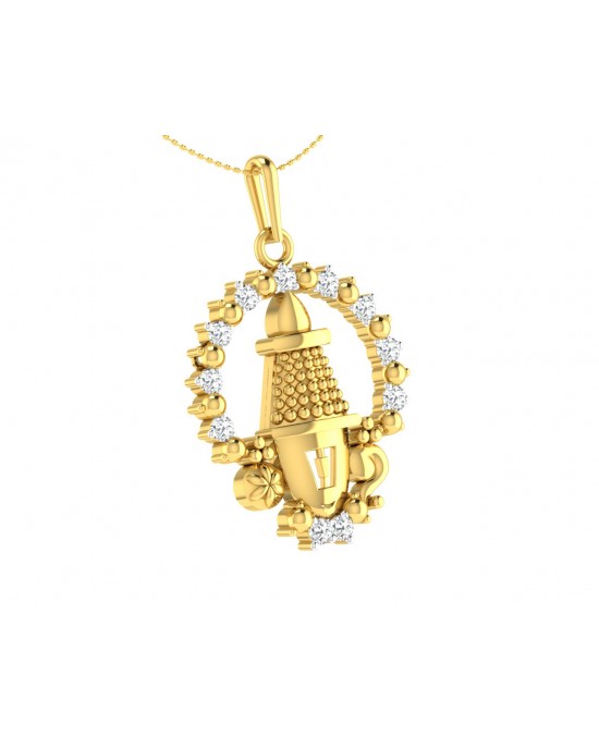 Tirupati Balaji Gold & Diamond pendant