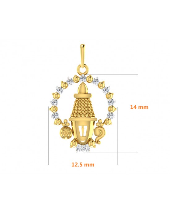 Tirupati Balaji Gold & Diamond pendant