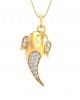 Artistic Ganpati Pendant in Gold with Diamonds