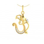 Creative Aum Ganesh Pendant in Gold and diamonds