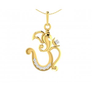 Creative Aum Ganesh Pendant in Gold and diamonds