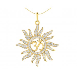 Diamond Aum Pendant in Gold