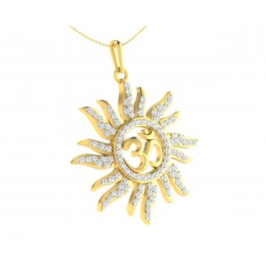 Diamond Aum Pendant in Gold