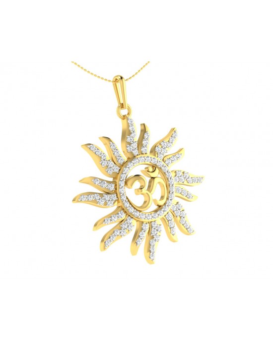 Diamond Aum Pendant in Gold