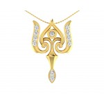 Auspicious Shiv Trident Pendant in Gold