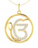 Auspicious Ik Onkaar Gold Pendant with Diamonds   