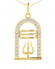 Auspicious Shiv ling and Shiv trishul pendant in gold with diamonds