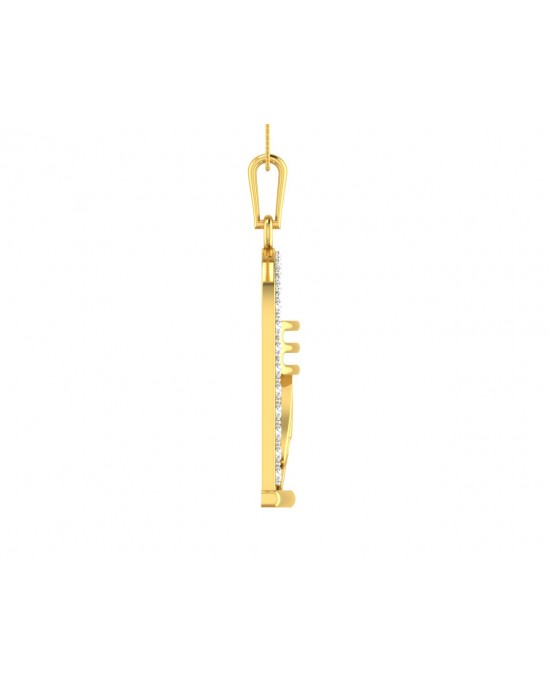 Auspicious Shiv ling and Shiv trishul pendant in gold with diamonds