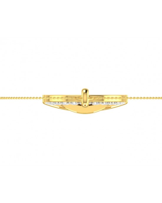 Auspicious Shiv ling and Shiv trishul pendant in gold with diamonds