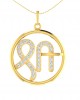 Auspicious Shri Pendant in Gold with diamonds