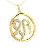 Auspicious Shri Pendant in Gold with diamonds