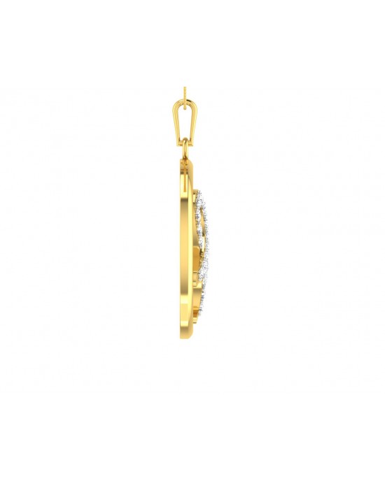 Auspicious Shri Pendant in Gold with diamonds