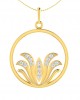 Auspicious Lotus Pendant in Gold with Diamonds