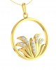 Auspicious Lotus Pendant in Gold with Diamonds