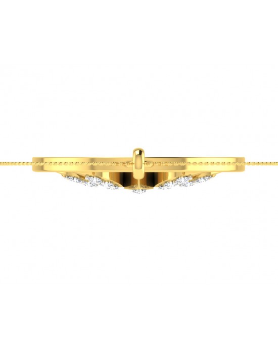 Auspicious Lotus Pendant in Gold with Diamonds