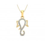 Auspicious Ganpati Gift Pendant in Gold with diamonds