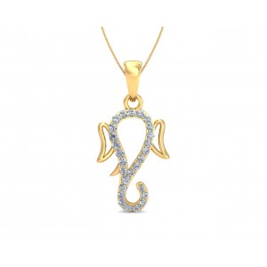 Auspicious Ganpati Gift Pendant in Gold with diamonds