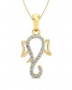 Auspicious Ganpati Gift Pendant in Gold with diamonds