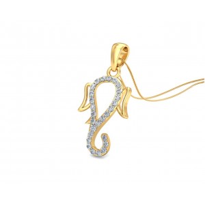 Auspicious Ganpati Gift Pendant in Gold with diamonds