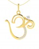 Om Pendant in Gold with diamonds 