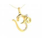 Om Pendant in Gold with diamonds 