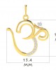 Om Pendant in Gold with diamonds 