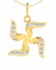 Gold Swastika Pendant with diamonds