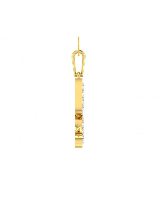 Gold Swastika Pendant with diamonds