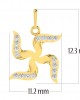 Gold Swastika Pendant with diamonds