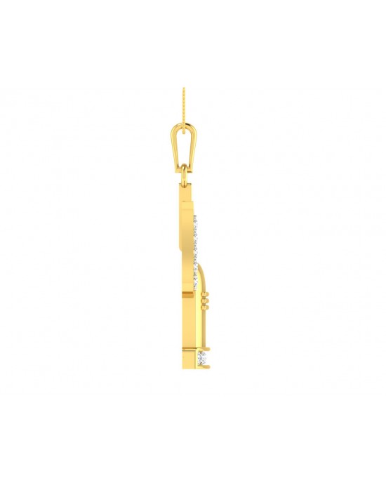 Shiv Trishul & Shivling pendant in Gold with diamonds