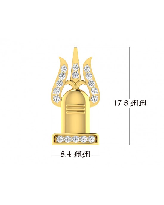 Shiv Trishul & Shivling pendant in Gold with diamonds