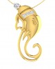 Divine Ganpati Pendant in gold with diamonds