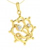 Propitious Om with Mace pendant in gold & diamonds