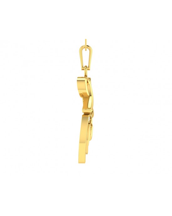 Propitious Shri Ram pendant in gold with diamonds