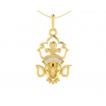 Auspicious Durga Pendant in Gold with diamonds