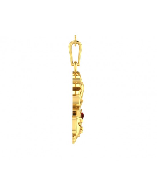 Auspicious Durga Pendant in Gold with diamonds