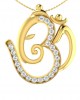 Propitious Om Ganpati Pendant in gold with diamonds