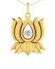 Auspicious Lotus Pendant in Gold 