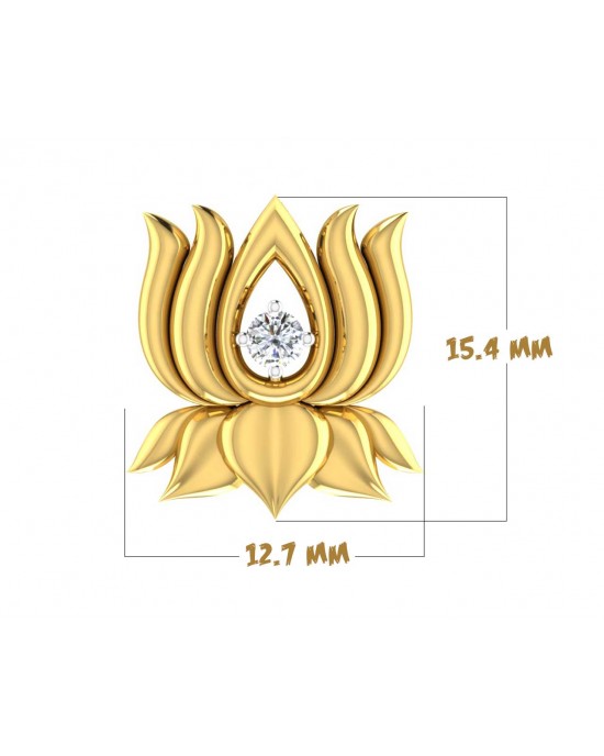 Auspicious Lotus Pendant in Gold 