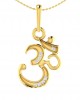 Ornate Aum Pendant in Gold with diamonds