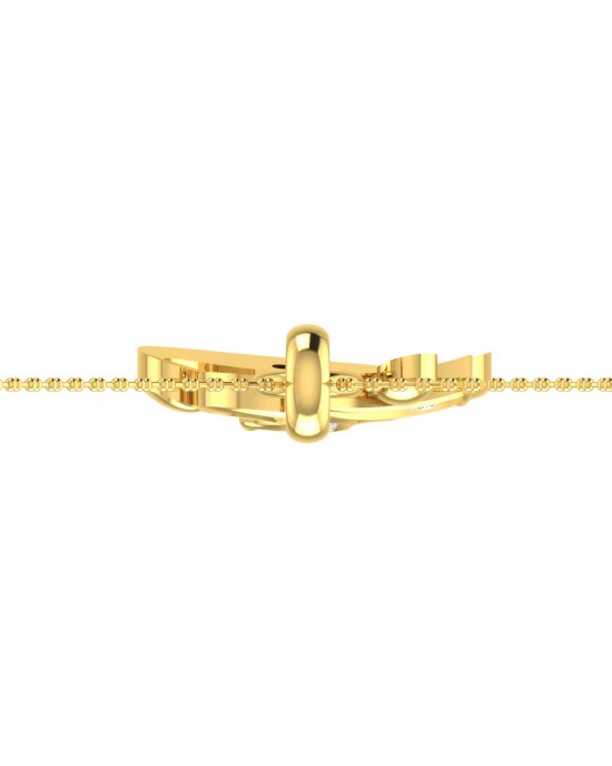 Ornate Aum Pendant in Gold with diamonds