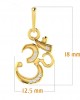 Ornate Aum Pendant in Gold with diamonds