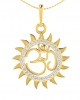 Om diamond pendant in Gold